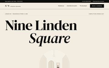 Atrium — Luxury residence — cream, black, large display serif