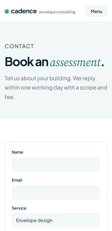 Envelope — Contact page on a phone
