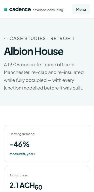 Envelope — Case study page on a phone