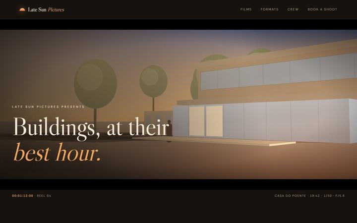 Golden Hour template — home page