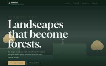Grove — Moody forest — deep green, mist