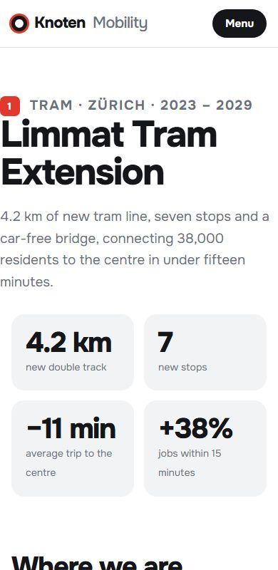 Isochrone — Case study page on a phone