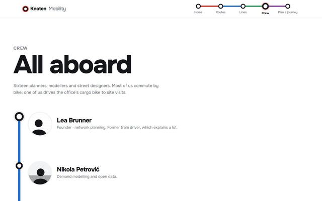 Isochrone — About page, first screen on desktop