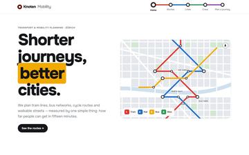 Isochrone — Transit-map lines and nodes
