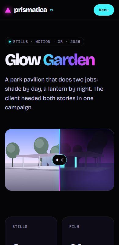 Prism — Case study page on a phone