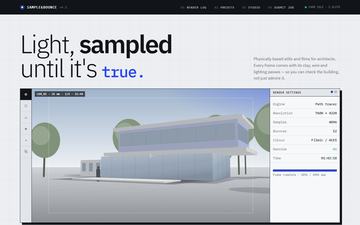 Raytrace — Tech grid — monospace, render-pass UI