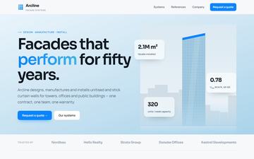 Spandrel — Glass & steel — cool gradients, corporate