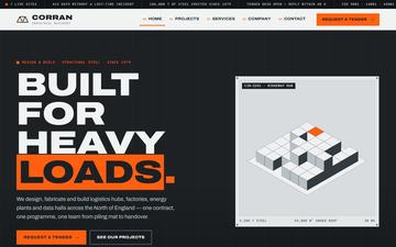 Truss — Industrial bold — steel grey, construction orange